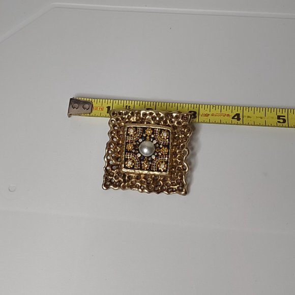 Vintage Lightweight Square Brooch - Picture 12 of 12
